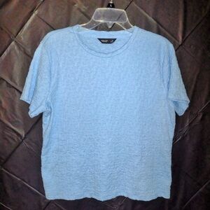 Simply Vera Vera Wang Light Blue Textured Blouse